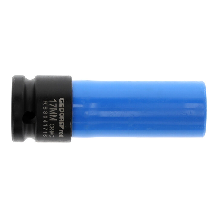 Gedore red Douille à chocs avec manchon de protection, douille 1/2" 12,5 mm, 6 pans, I 17 mm, longue, Auto/KFZ, R63041716