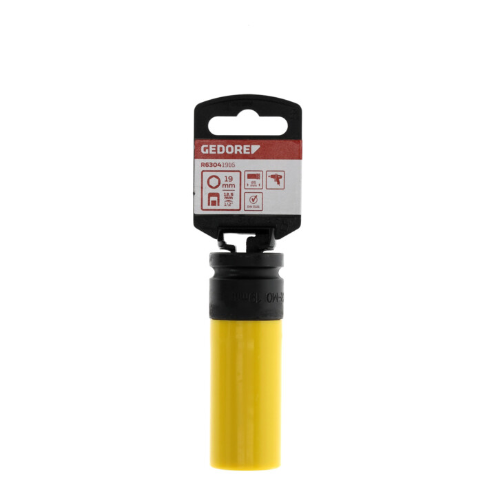 Gedore red Douille à chocs avec manchon de protection, douille 1/2" 12,5 mm, 6 pans, I19 mm, longue, Auto/KFZ, R63041916