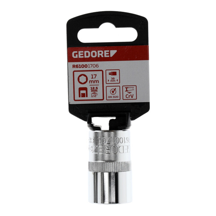 Gedore red Douille à cliquet 1/2'' 12,5 mm, 6 pans, 17 mm, acier R610001706