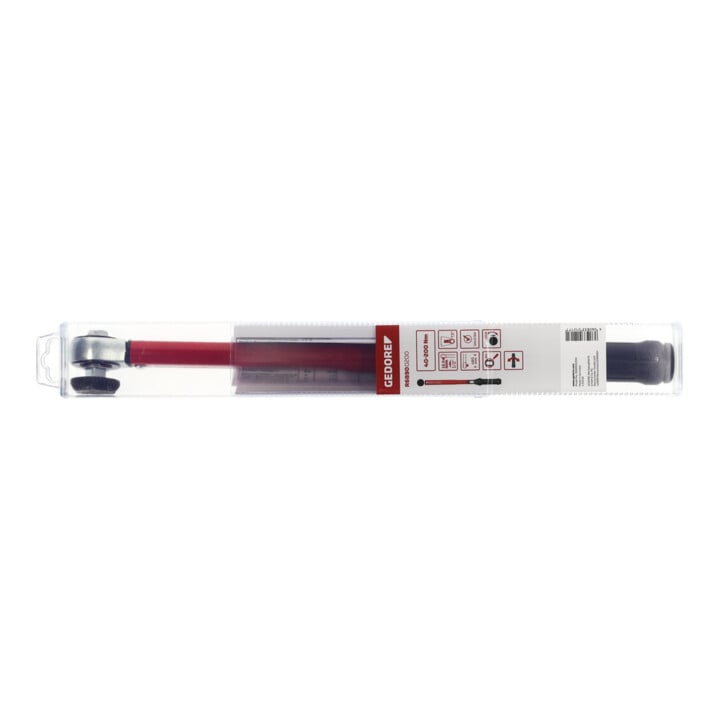 Gedore red Drehmomentschlüssel für Links- und Rechtsgewinde, 1/2 Zoll, 40-200 Nm, Stahlrohr, Rot/Schwarz