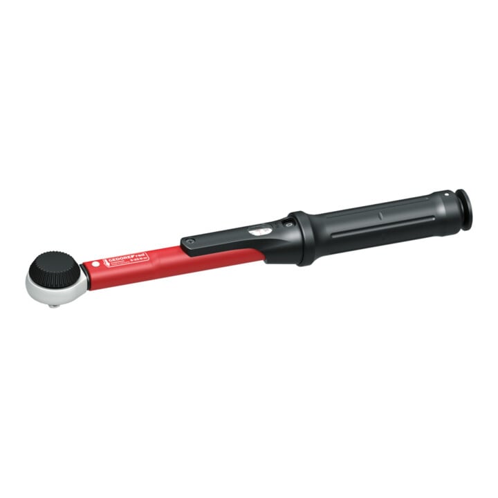 Gedore red Drehmomentschlüssel für Links- und Rechtsgewinde, 1/4 Zoll, 5-25 Nm, Stahlrohr, Rot/Schwarz