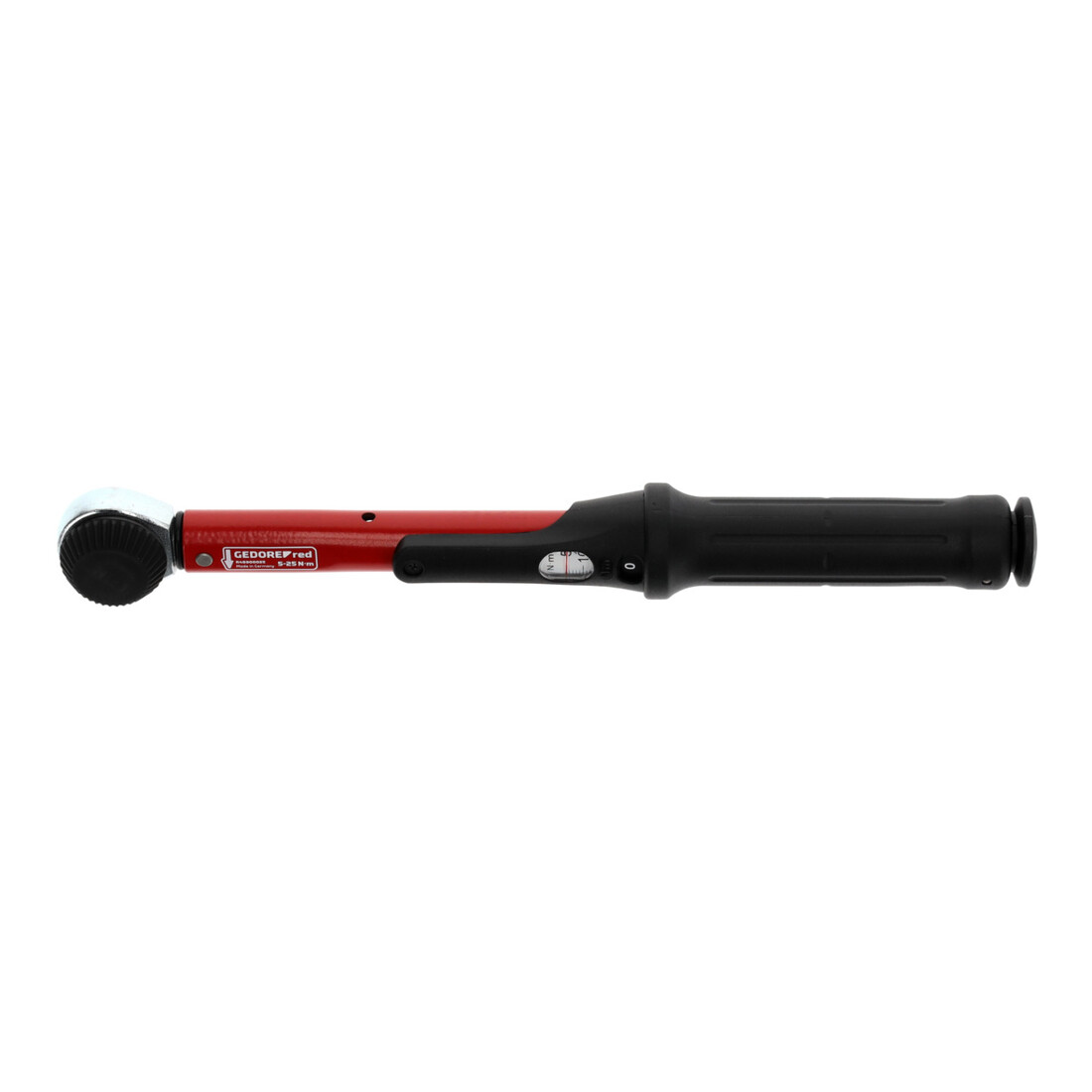 Gedore red Drehmomentschlüssel für Links- und Rechtsgewinde, 1/4 Zoll, 5-25 Nm, Stahlrohr, Rot/Schwarz
