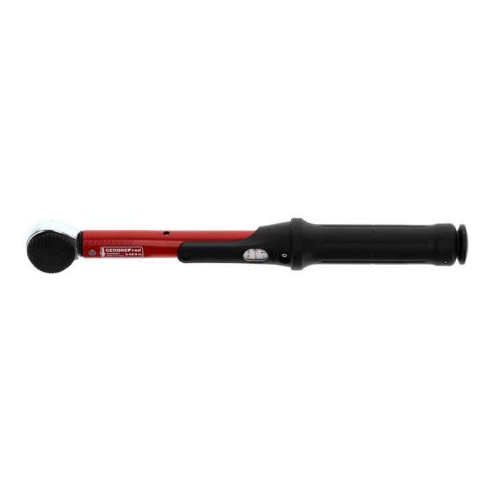 Gedore red Drehmomentschlüssel für Links- und Rechtsgewinde, 1/4 Zoll, 5-25 Nm, Stahlrohr, Rot/Schwarz