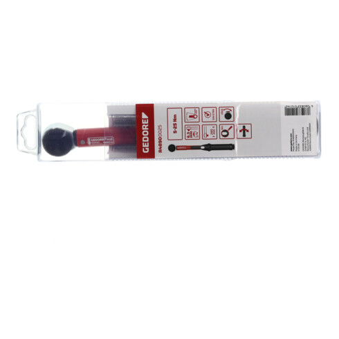 Gedore red Drehmomentschlüssel für Links- und Rechtsgewinde, 1/4 Zoll, 5-25 Nm, Stahlrohr, Rot/Schwarz
