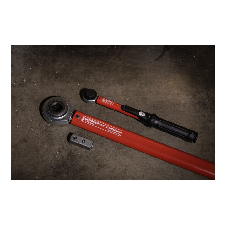 Gedore red Drehmomentschlüssel für Links- und Rechtsgewinde, 3/4 Zoll, 110-550 Nm, Stahlrohr, Rot/Schwarz