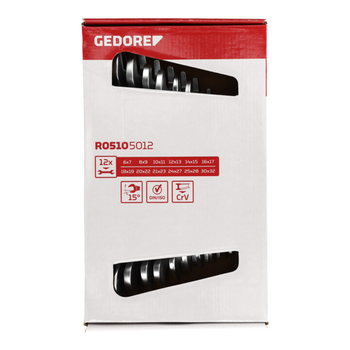 Gedore Red Dubbele Open Steeksleutelset SW 6-32mm 12dlg