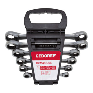 Gedore Red dubbele ring ratelsleutelset SW 8-19mm 6-delig