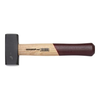 Gedore red Fäustel mit Holzgriff, 1500 g Kopfgewicht, Hammer mit Eschenstiel, Werkzeug, geschmiedet, Ringkeil, R92200055