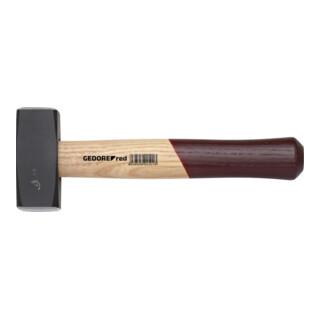 Gedore red Fäustel mit Holzgriff, 2000 g Kopfgewicht, Hammer mit Eschenstiel, Werkzeug, geschmiedet, Ringkeil, R92200065