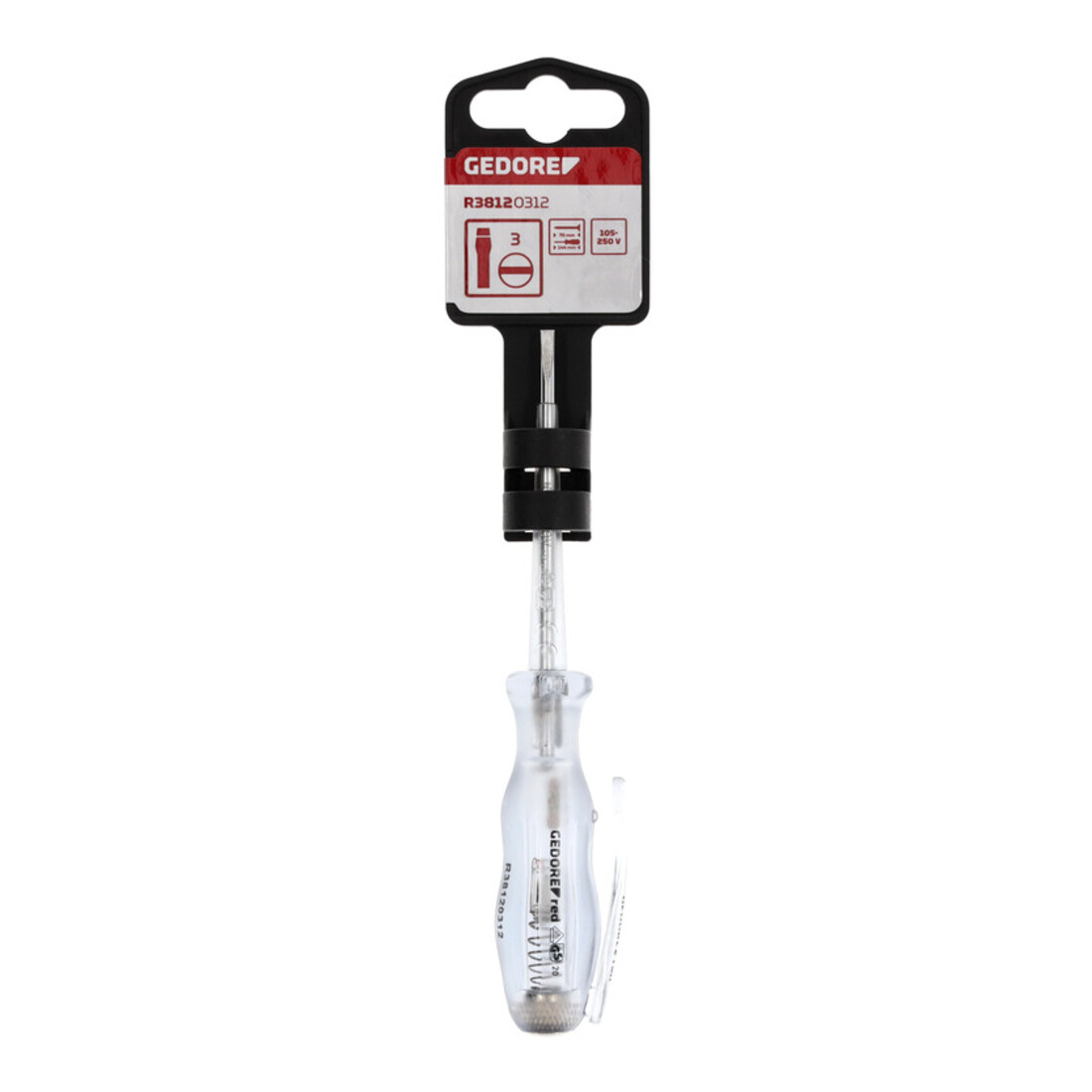 Gedore Red Fase Meetapparaat 120-250V Sleuf 3mm 135mm