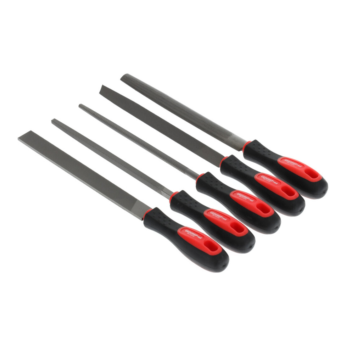 Gedore Red file set 3ct+4ct+flat+round+half 5 pcs.