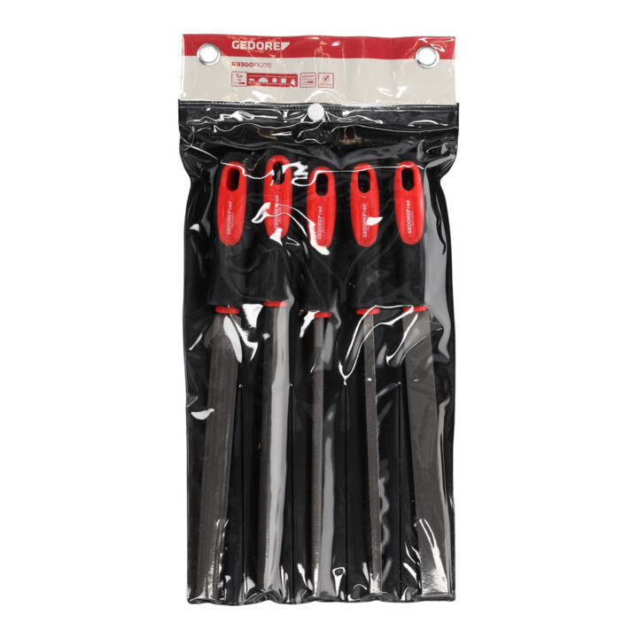 Gedore Red file set 3ct+4ct+flat+round+half 5 pcs.