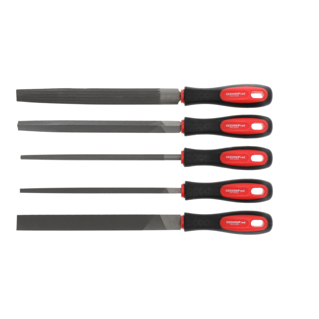 Gedore Red file set 3ct+4ct+flat+round+half 5 pcs.