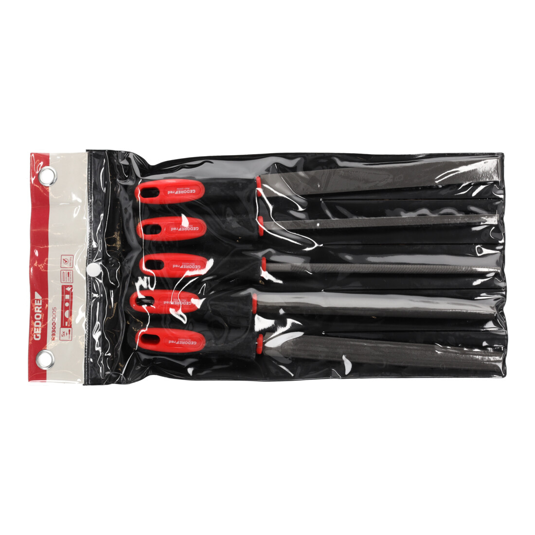 Gedore Red file set 3ct+4ct+flat+round+half 5 pcs.