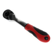 Gedore red Geknikte hendel-omschakelratel met ergonomische 2K-handgreep, drukknopontgrendeling, grof vertand met 36 tanden, 1/4 inch, stalen buis, rood/zwart-5