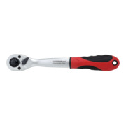 Gedore red Gekröpfte Hebel-Umschaltknarre mit ergonomischem 2K-Griff, Druckknopfauslösung, Grobverzahnt mit 36 Zähnen, 1/2 Zoll, Stahlrohr, Rot/Schwarz-1