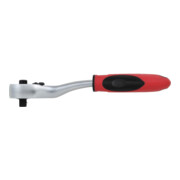 Gedore red Gekröpfte Hebel-Umschaltknarre mit ergonomischem 2K-Griff, Druckknopfauslösung, Grobverzahnt mit 36 Zähnen, 1/4 Zoll, Stahlrohr, Rot/Schwarz-2