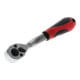 Gedore red Gekröpfte Hebel-Umschaltknarre mit ergonomischem 2K-Griff, Druckknopfauslösung, Grobverzahnt mit 36 Zähnen, 1/4 Zoll, Stahlrohr, Rot/Schwarz