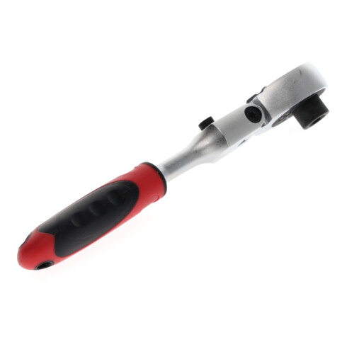 Gedore red Gelenk-Bitknarre mit ergonomischem 2K-Griff, Feinverzahnung mit 72 Zähnen, 1/4 Zoll, Rot/Schwarz
