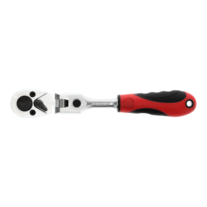 Gedore red Gelenk-Bitknarre mit ergonomischem 2K-Griff, Feinverzahnung mit 72 Zähnen, 1/4 Zoll, Rot/Schwarz