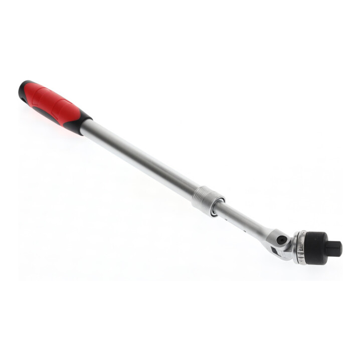 Gedore red Gelenk-Teleskopknarre, Umschaltbar,  Um 180° schwenkbarer Knarrenkopf, 1/2 Zoll, Ergonomischer 2K-Griff, Stahlrohr, Rot/Schwarz