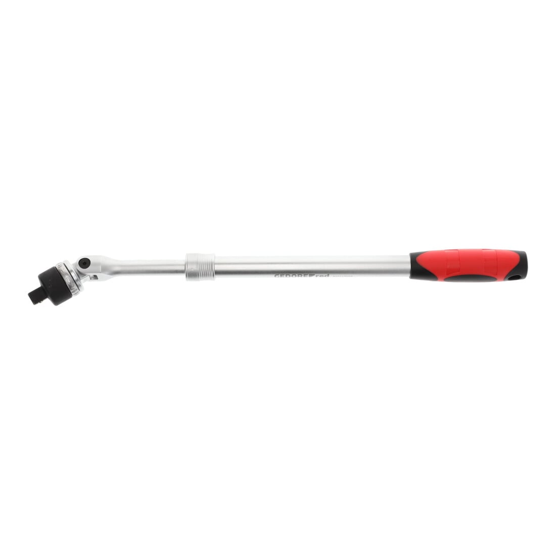Gedore red Gelenk-Teleskopknarre, Umschaltbar,  Um 180° schwenkbarer Knarrenkopf, 1/2 Zoll, Ergonomischer 2K-Griff, Stahlrohr, Rot/Schwarz