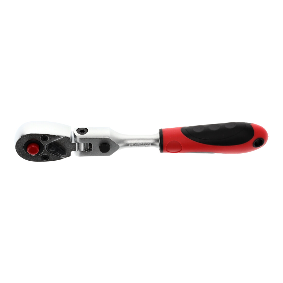 Gedore red Gelenk-Umschaltknarre mit ergonomischem 2K-Griff, Druckknopfauslösung, Feinverzahnung mit 72 Zähnen, 1/4 Zoll, Stahlrohr, Rot/Schwarz
