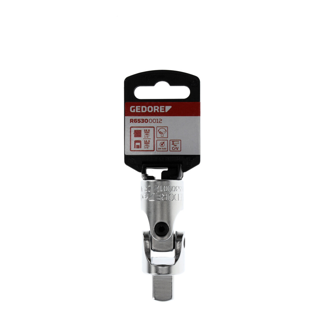 Gedore red Giunto cardanico, 1/2'' 12,5 mm quadrato, 66 mm lunghezza, adattatore, strumento, acciaio cromato opaco, R45300012