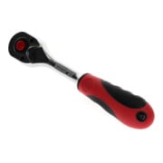 Gedore red Hebel-Umschaltknarre mit ergonomischem 2K-Griff, Druckknopfauslösung, Feinverzahnung mit 72 Zähnen, 1/4 Zoll, Stahlrohr, Rot/Schwarz-5