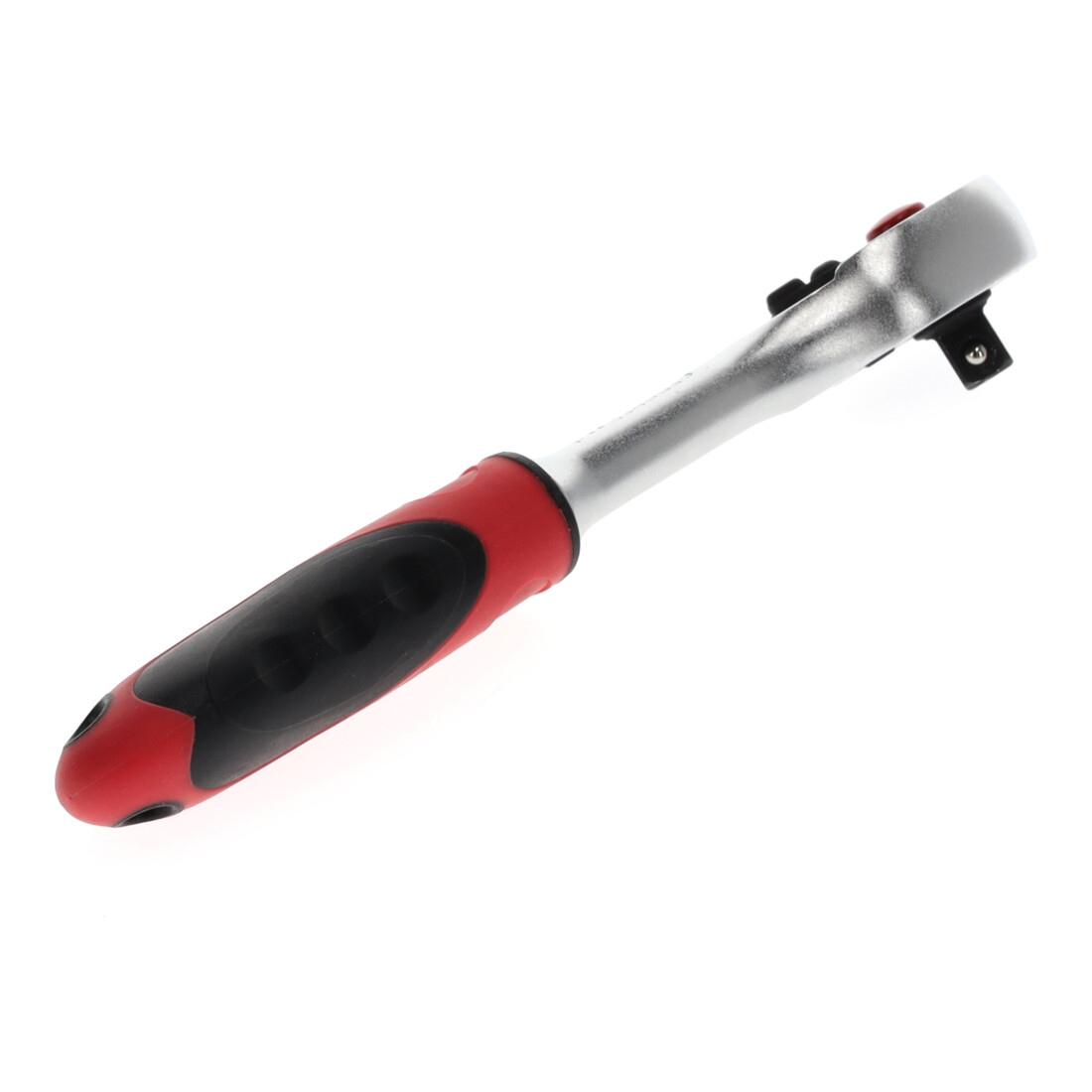 Gedore red Hebel-Umschaltknarre mit ergonomischem 2K-Griff, Druckknopfauslösung, Feinverzahnung mit 72 Zähnen, 1/4 Zoll, Stahlrohr, Rot/Schwarz