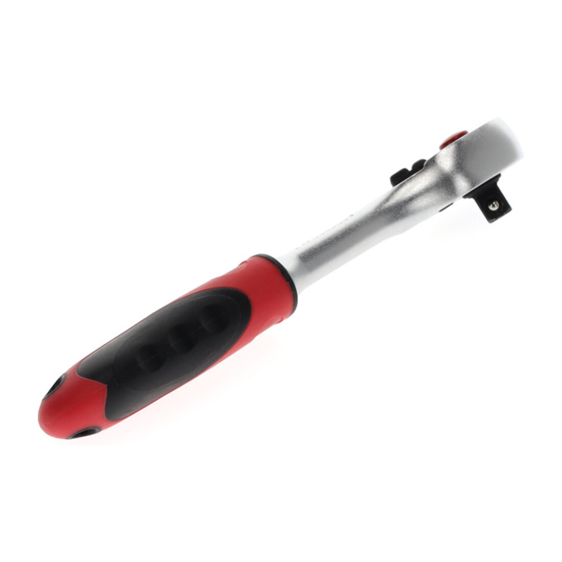 Gedore red Hebel-Umschaltknarre mit ergonomischem 2K-Griff, Druckknopfauslösung, Feinverzahnung mit 72 Zähnen, 1/4 Zoll, Stahlrohr, Rot/Schwarz