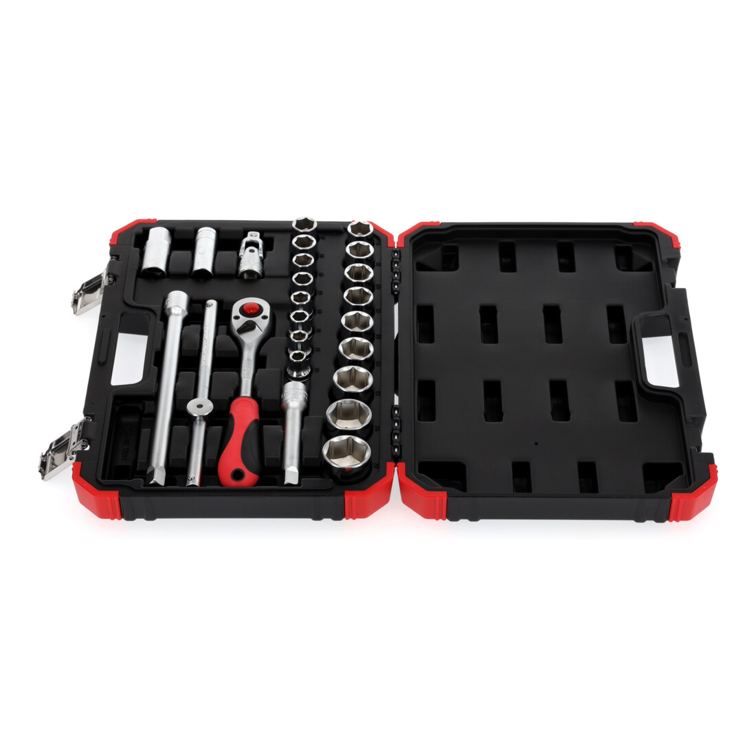 Gedore red Jeu de clés à douille, 24 pièces, avec cliquet réversible, douilles et clé pour bougies, 1/2"