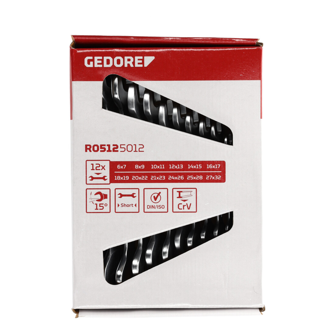Gedore red Jeu de clés plates doubles, 12 pièces, SW 6-32 mm, métrique, court, jeu de clés, R05125012
