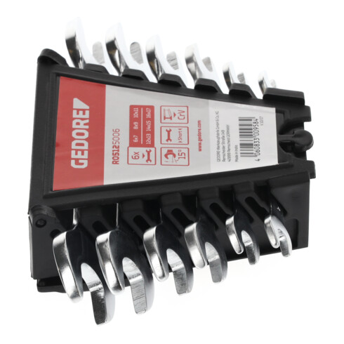 Gedore red Jeu de clés plates doubles, 6 pièces, SW 6-17 mm, métrique, court, jeu de clés, R05125006