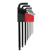 Gedore red Jeu de tournevis d’angle 9 pièces, long, pour vis six pans creux, tête sphérique, SW 1,5-10 mm, R36675009