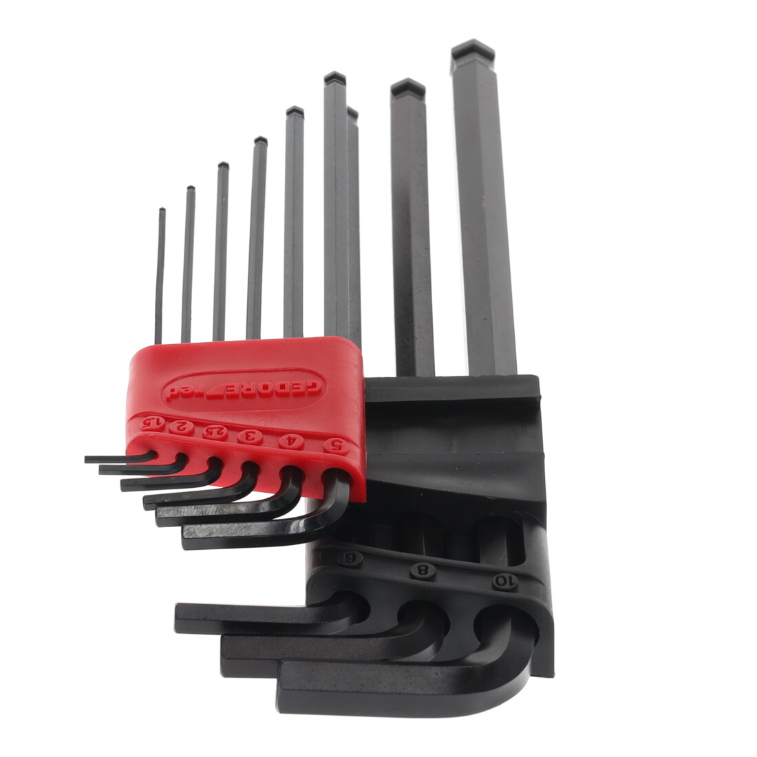Gedore red Jeu de tournevis d’angle 9 pièces, long, pour vis six pans creux, tête sphérique, SW 1,5-10 mm, R36675009