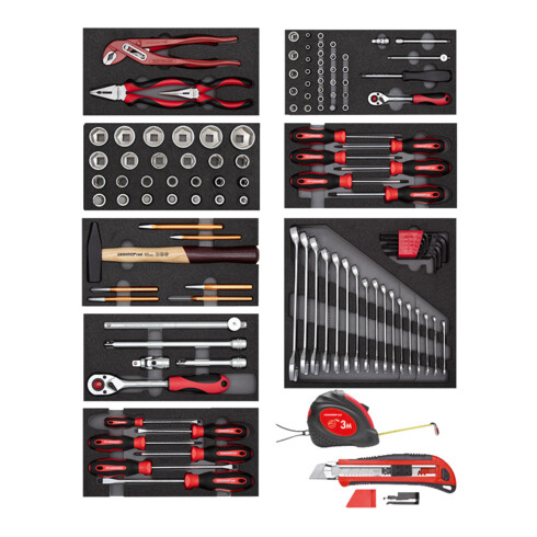 GEDORE red Jeu d'outils dans servante d'atelier GEDWorker 119 pces, R21562005