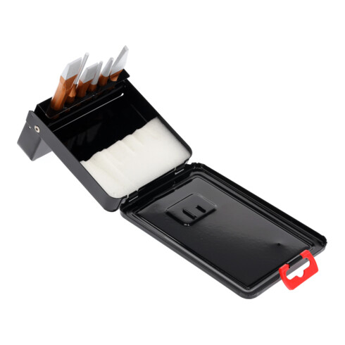 Gedore red Jeu d’outils, ensemble d’outils à frapper, 6 pièces, rempli, en cassette métallique, burin, pointe à tracer, chasse-goupille, R90000006
