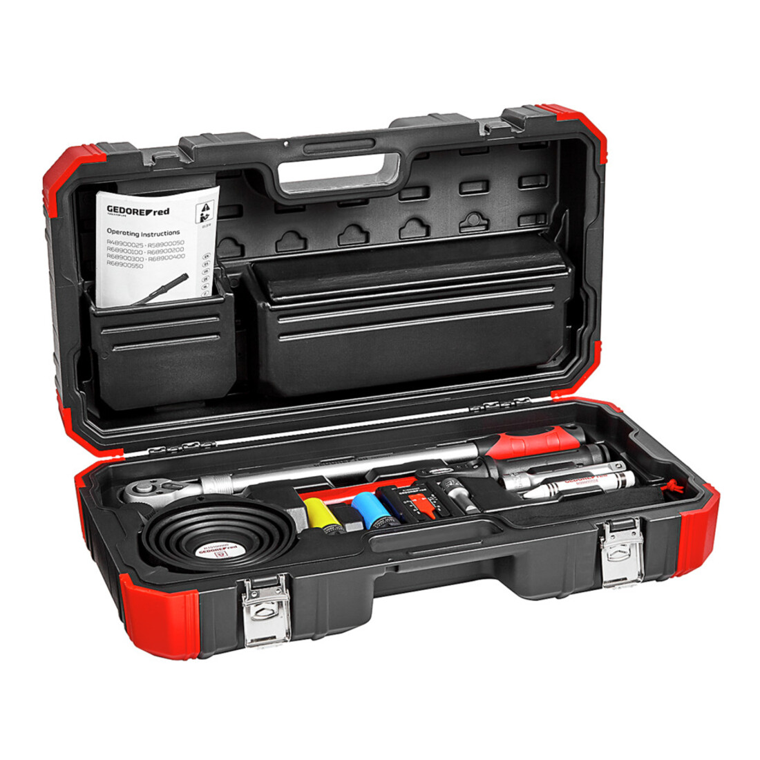 Gedore red Kit de montage de roue, kit 11 pièces, rempli, outillage pour bricoleurs automobiles, dans un coffret plastique, R68903011