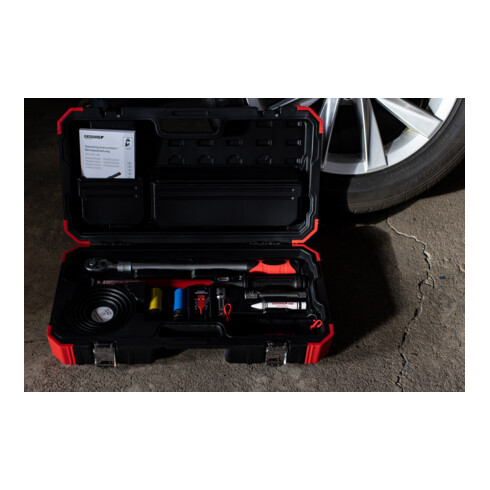 Gedore red Kit de montage de roue, kit 11 pièces, rempli, outillage pour bricoleurs automobiles, dans un coffret plastique, R68903011