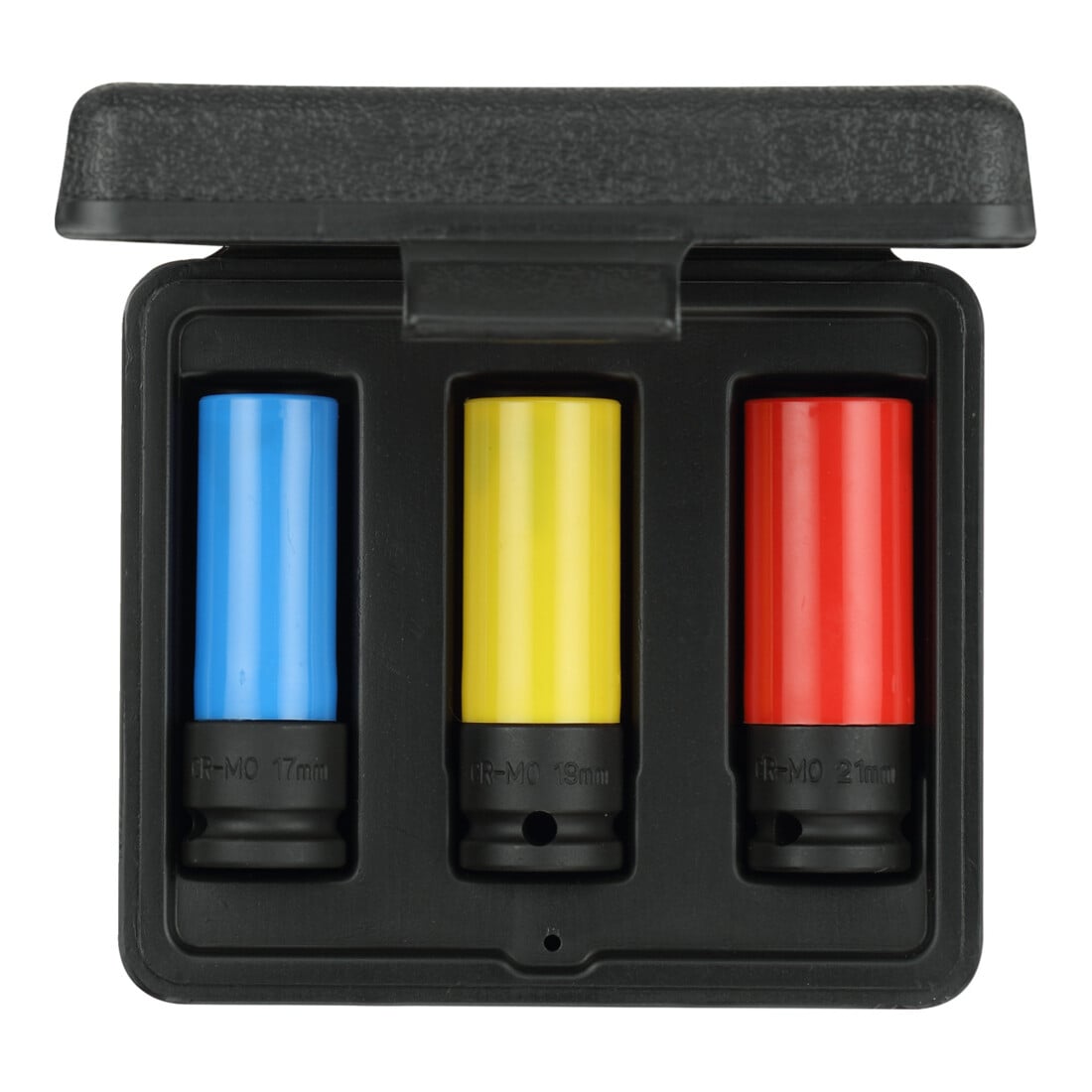 Gedore red Kraftschroevendraaier-dopsleutelset met beschermhulzen, 3-dlg., 17/19/21 mm, dieptestop, met kleurcodering, chroom-molybdeenstaal