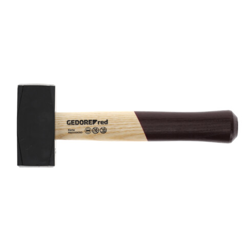 Gedore red Marteau de forgeron avec manche en bois, 1250 g tête, manche en frêne, outil forgé, coin anneau, R92200050
