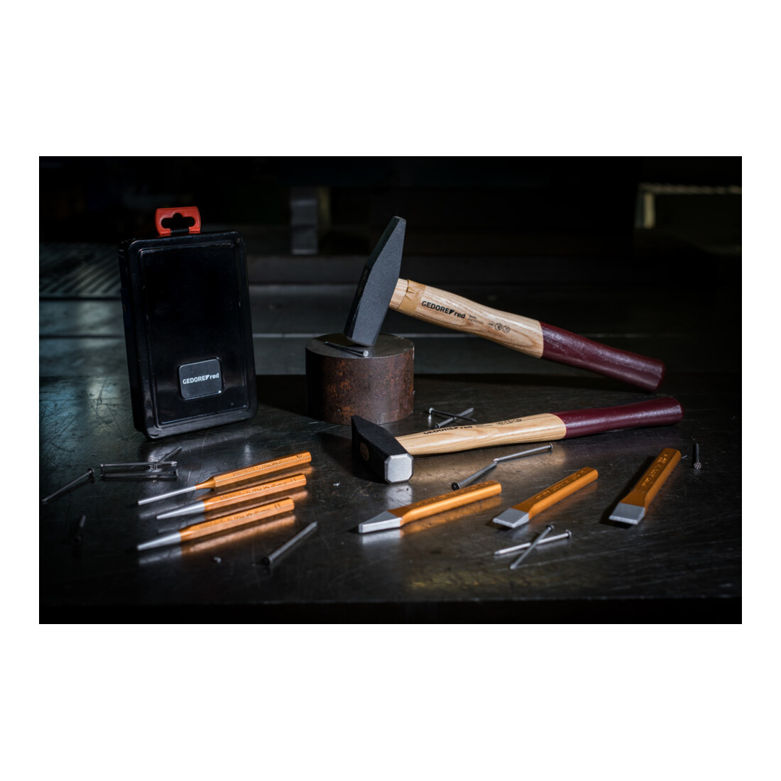Gedore red Marteau de serrurier avec manche en bois, 500 g, manche en frêne, forgé, R92100020