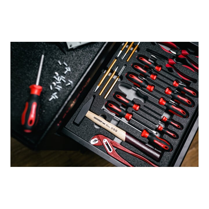 Gedore red Marteau de serrurier avec manche en bois, 500 g, manche en frêne, forgé, R92100020