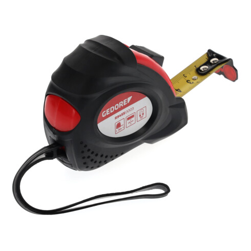 Gedore red Metro a nastro, 3 m, classe di precisione II, magnetico, riavvolgimento automatico, con clip metallica, R94550003