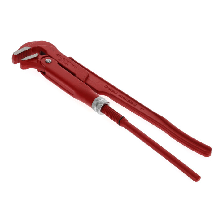 Gedore red Pince à tuyau coudée à 90°, ouverture 40 mm/1 ½ pouce, suédoise, massive, denture décalée, R27100010