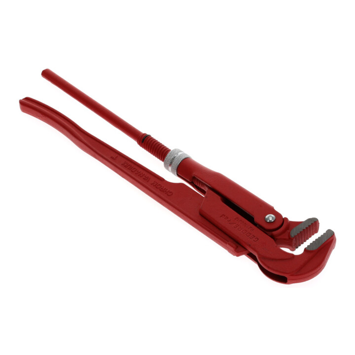 Gedore red Pince à tuyau coudée à 90°, ouverture 40 mm/1 ½ pouce, suédoise, massive, denture décalée, R27100010