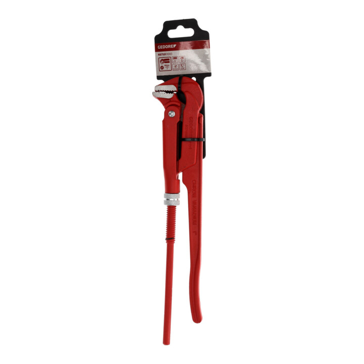 Gedore red Pince à tuyau coudée à 90°, ouverture 40 mm/1 ½ pouce, suédoise, massive, denture décalée, R27100010