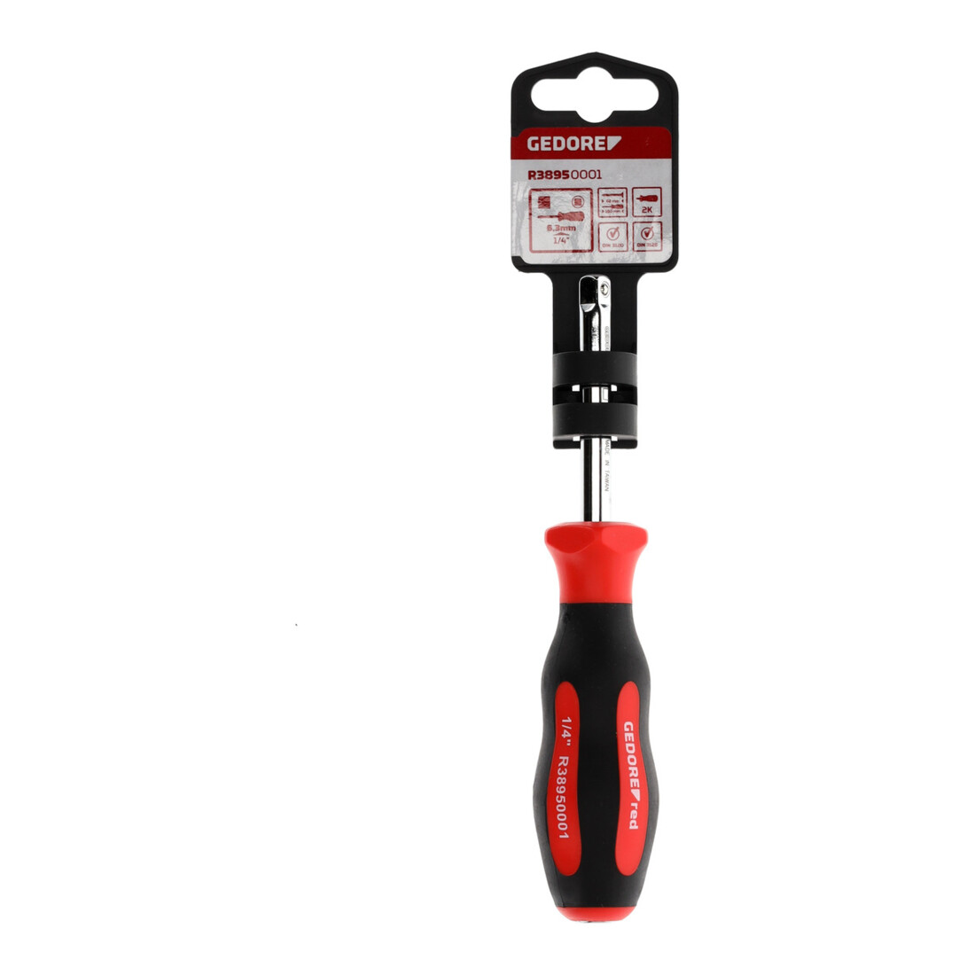 Gedore red Poignée carrée 1/4'' 6,3 mm avec carré intérieur, pour douilles, R38950001