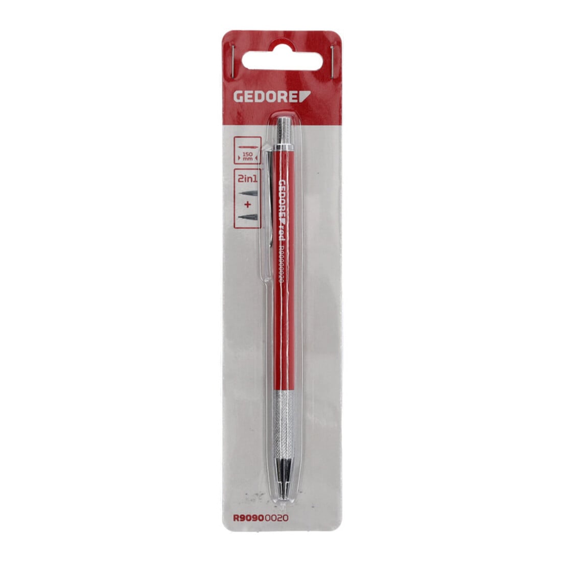 Gedore red Pointe à tracer avec pointe interchangeable, rétractable, pour métal, carbure, 150 mm, R90900020